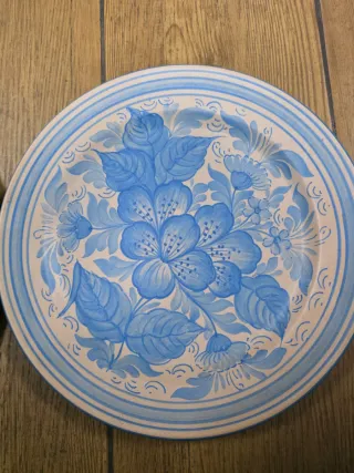 2 Piatti Decorativi in Ceramica Blu