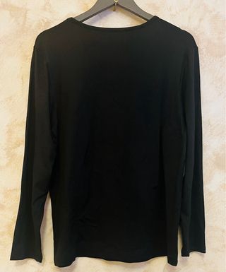 Camiseta letra de Moschino Manga Larga Negra