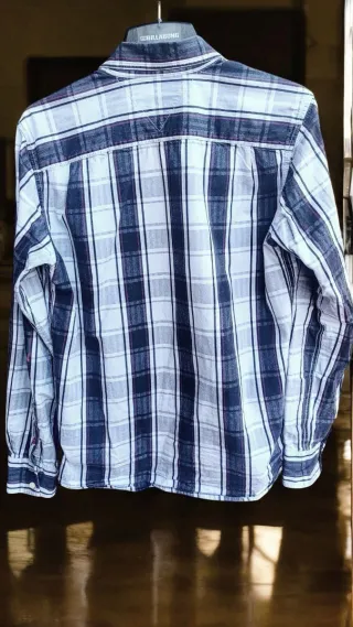 Camisa Tommy Hilfiger Cuadros Azul y Blanco