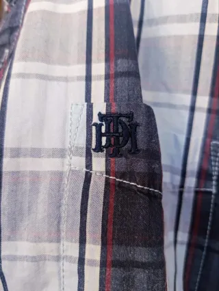 Camisa Tommy Hilfiger Cuadros Azul y Blanco