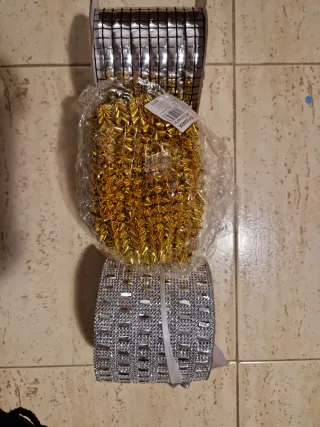 Material Carnaval Dorado y Plateado