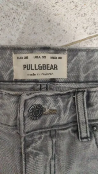 Pull&Bear Shorts Vaqueros Grises Talla 38