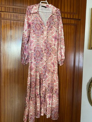 Vestido seda Zara estampado floral