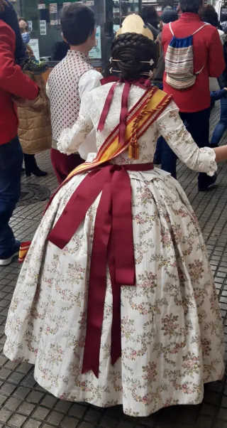 Vestido Fallera para niña 12 años Blanco