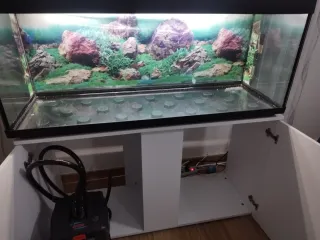 Pecera con mueble y depuradora