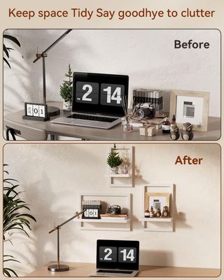 Juego 3 Estantes Flotantes Pared Blanco