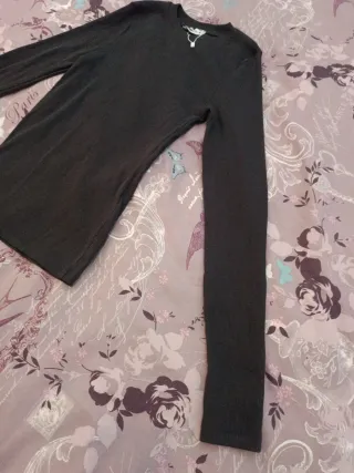 Camiseta gris oscuro manga larga Talla M