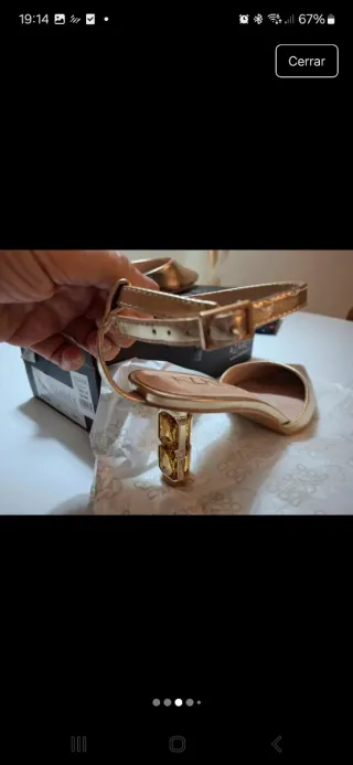 Zapatos de piel tacón joya