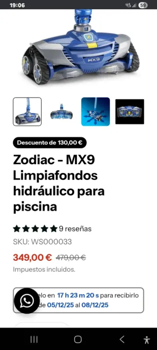 Limpiafondos Zodiac MX9