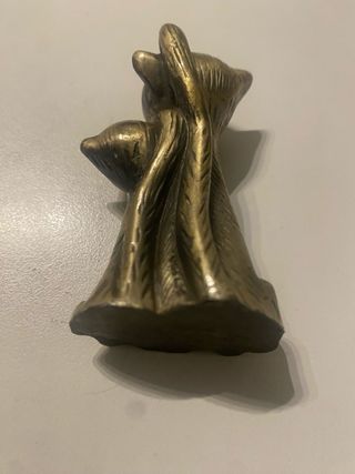 Coppia Gatti in posa canora in  Peltro Vintage