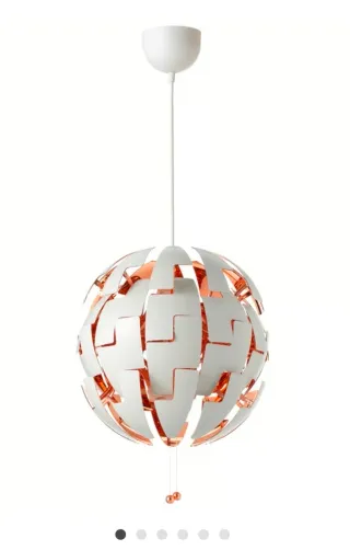 2 Lámparas Techo IKEA PS 2014 Blanco/Cobre 35cm