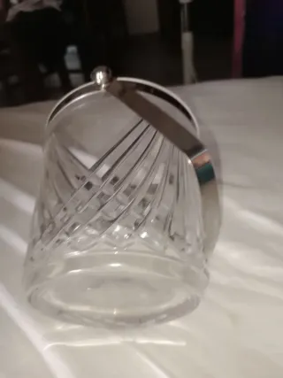 Cubeta Hielo Cristal y Metal