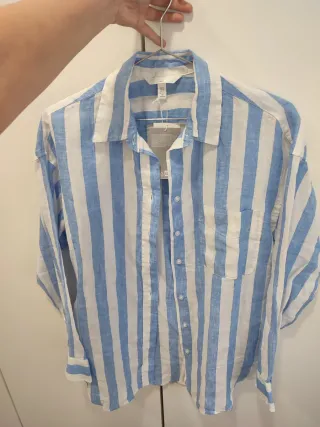 Camisa rayas azul y blanca