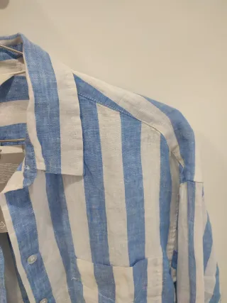 Camisa rayas azul y blanca