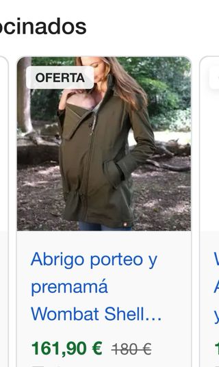 Abrigo Wombat Talla L Negro Porteo Embarazo