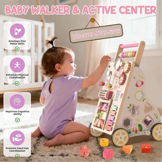 NUEVO! Andador de madera para bebés con ruedas