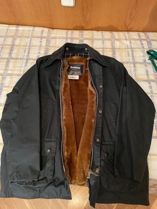 Chaqueta Barbour Hombre Azul Forro Marrón