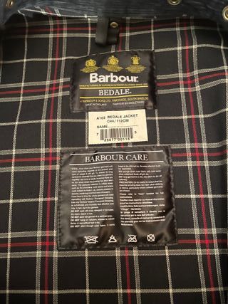 Chaqueta Barbour Hombre Azul Forro Marrón