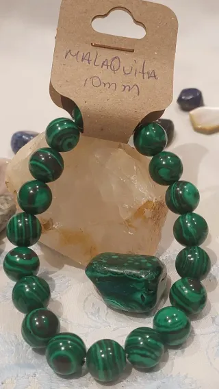 Pulsera Malaquita Natural 10mm