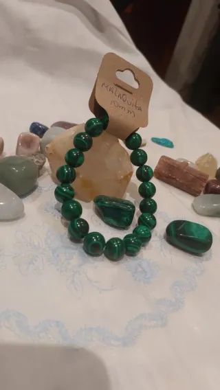 Pulsera Malaquita Natural 10mm