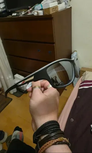 Gafas de Sol Unisex Negro/Gris Cristal Plata