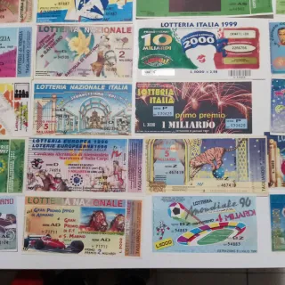 Collezione 50 Biglietti Diversi Lotterie 1981-2001