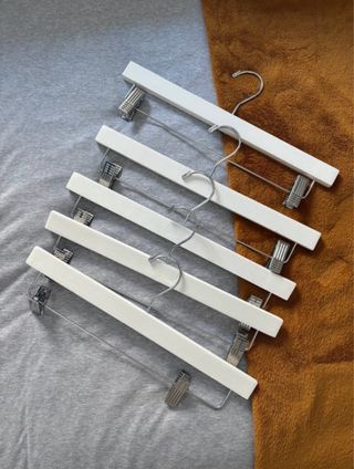 Perchas de madera para pantalones/faldas (5 uds)