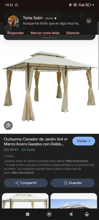 Cenador Gazebo Beige con Cortinas 3 x4 nuevo s