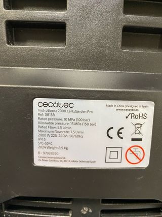 Lavadora Alta Pressão Cecotec HydroBoost 1400