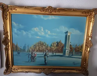 Cuadro Escena Urbana Marco Dorado