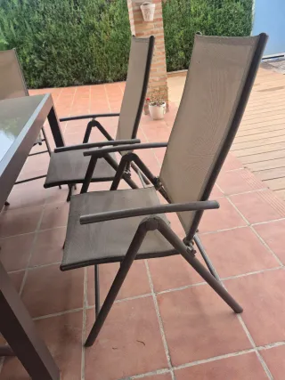 Mesa de terraza cristal y metal