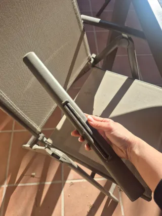 Mesa de terraza cristal y metal