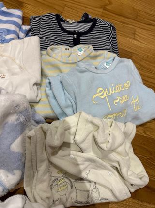 Lote 6 pijamas invierno bebé 3-6 meses