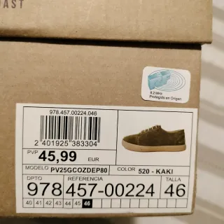 Zapatillas deportivas verde ante,sin estrenar