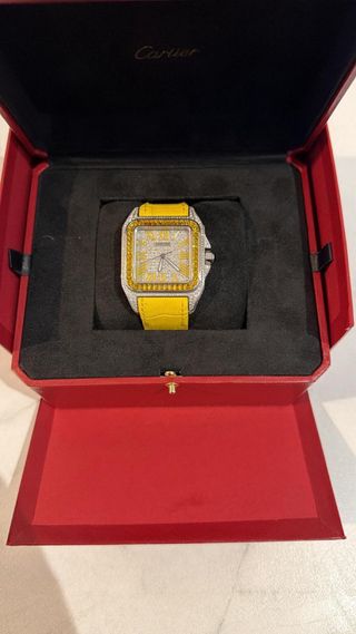 Reloj Cartier Santos Diamantes Amarillo