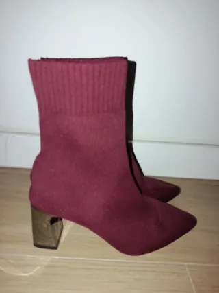 Botines granates tacón bloque