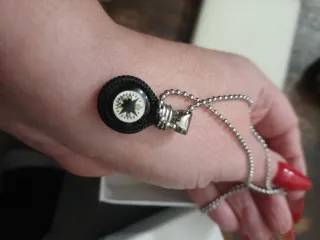 Primo Gioielli Bussola Ciondolo Argento Nero