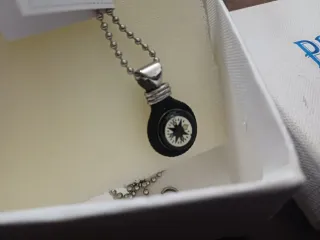 Primo Gioielli Bussola Ciondolo Argento Nero