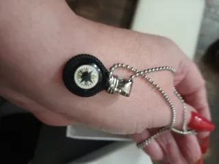 Primo Gioielli Bussola Ciondolo Argento Nero