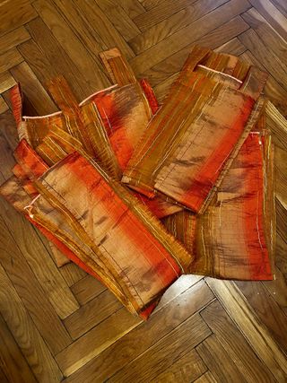 Set 4 tende misto seta fatte a mano