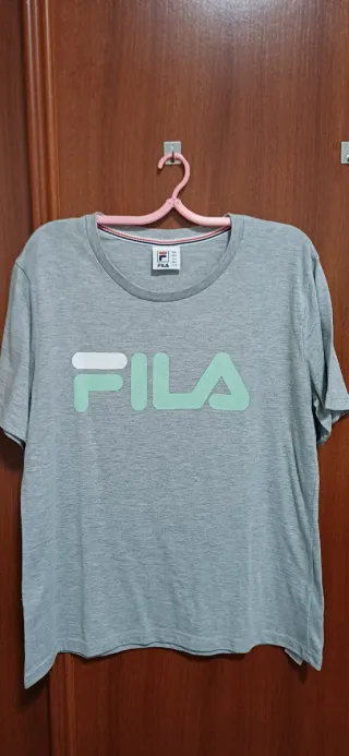 Camiseta Fila Gris Logo Grande