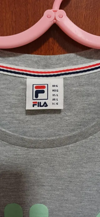 Camiseta Fila Gris Logo Grande