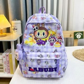 Mochila Labubu Morada con Estampado