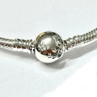 Pulsera Serpiente Mickey Brillantes Plata