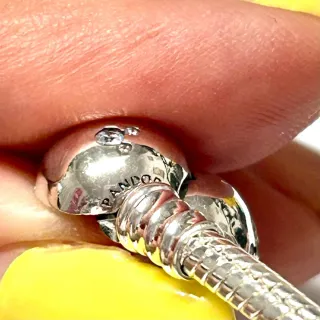 Pulsera Serpiente Mickey Brillantes Plata