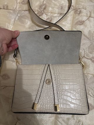 Bellissima borsa vera pelle beige oro