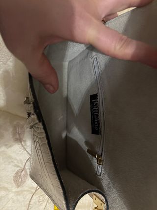Bellissima borsa vera pelle beige oro