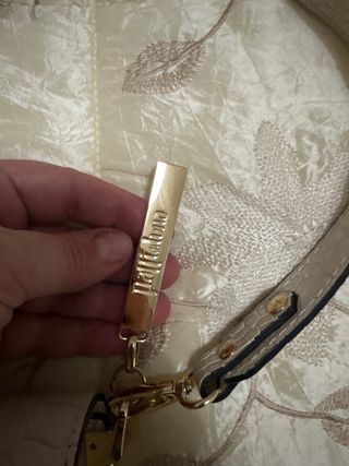 Bellissima borsa vera pelle beige oro