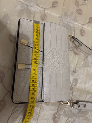 Bellissima borsa vera pelle beige oro