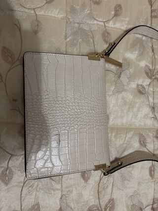 Bellissima borsa vera pelle beige oro